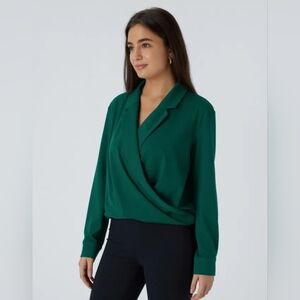 Ann Taylor Elegant Green Women's Wrap Blouse